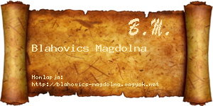 Blahovics Magdolna névjegykártya